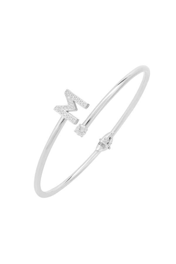 Initial 'M' silver bracelet.
