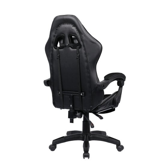 Neo Black PU Leather Gaming Chair with Footrest