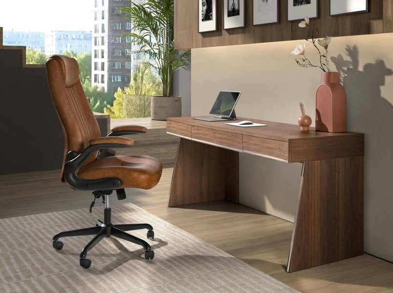 Angel Cerdá Brown leatherette  swivel office chair 4223