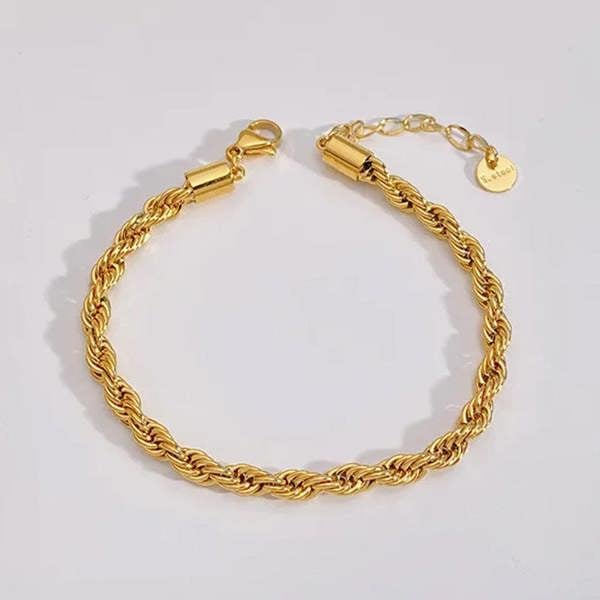 Elk & Bloom Twisted Rope Chain 14K Gold Bracelet