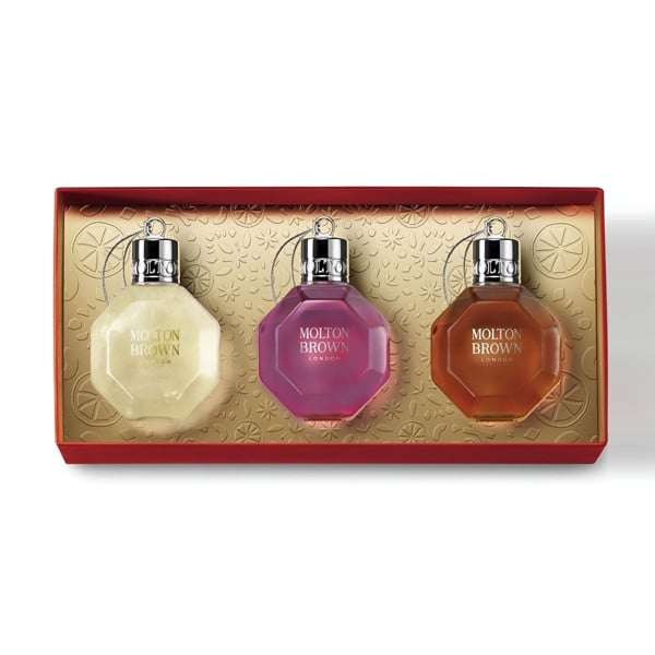 Molton Brown 3pc Festive Bath & Shower Gel Bauble Gift Set - 75ml Each Bottle