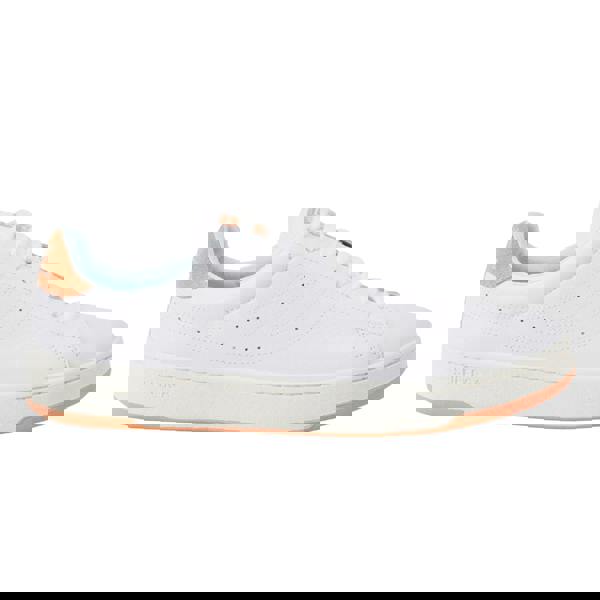 Superga Unisex Adult 4833 Lendl Leather Trainers - White/Melon Orange/Azure Ice - 