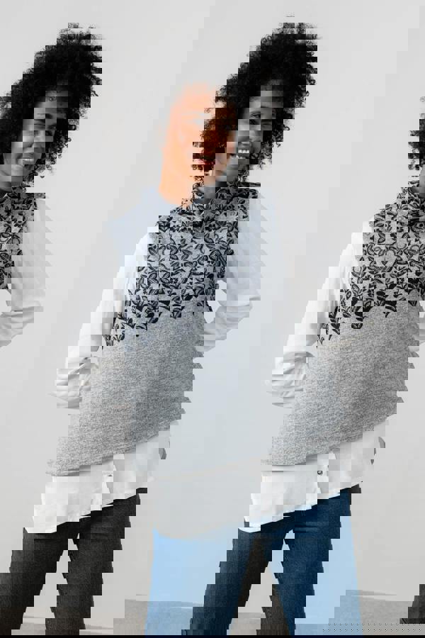 Lily & Me Hawthorn Fair Isle Tank Top Grey