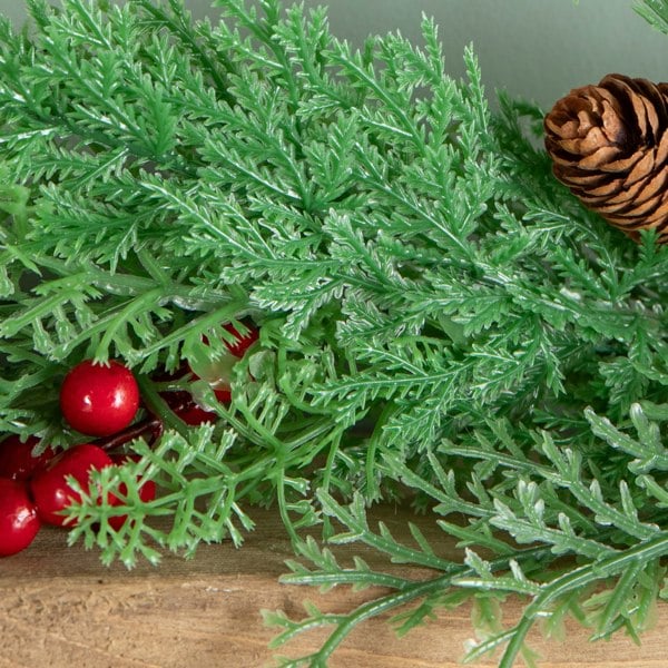 Samuel Alexander 1.50m Pine and Red Berry Christmas Garland with Pinecones