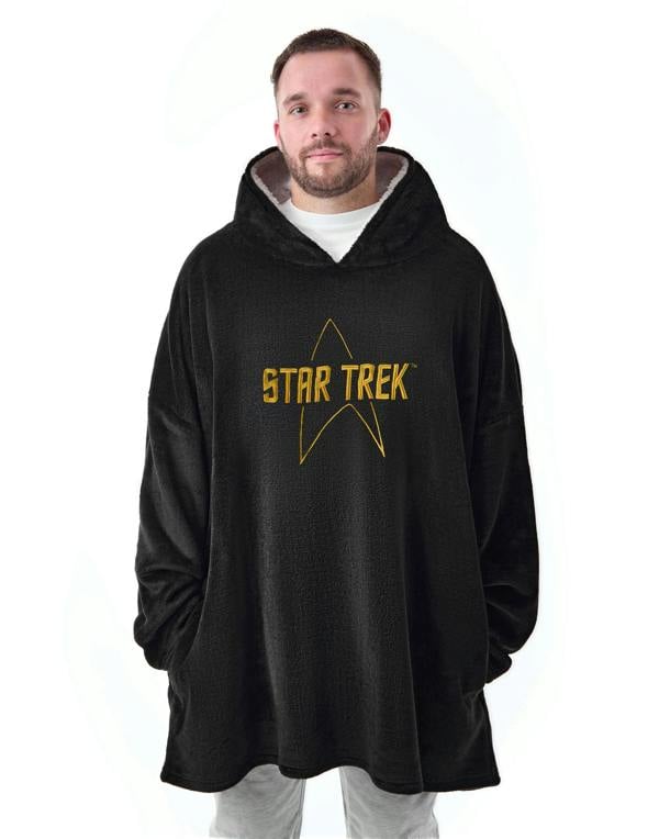 Star Trek Unisex Black Logo Blanket Hoodie (One Size)