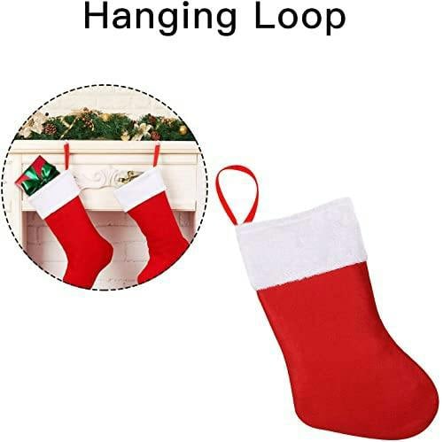 38cm Red Felt Christmas Santa Stocking Hanging Sack for Festive Home Decor image 4