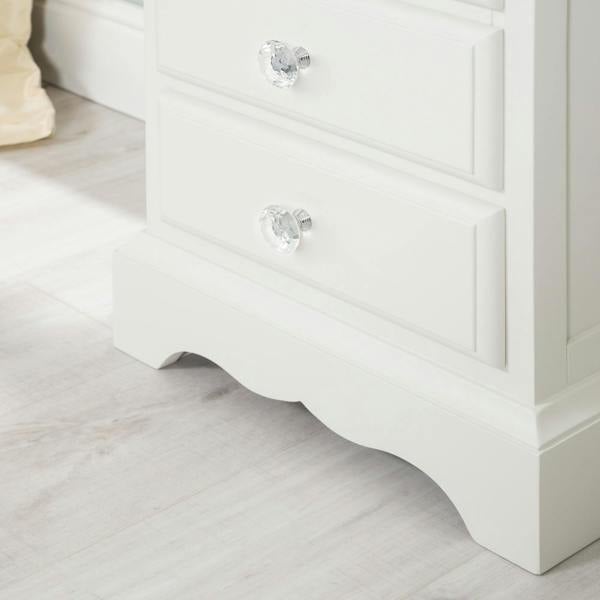 Statement Furniture Romance French Style Bedside Table with Crystal Handles Assembled