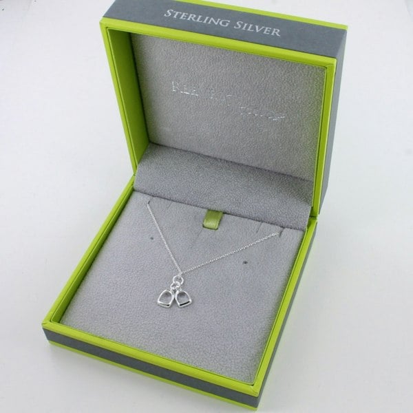 Sterling Silver Two Stirrup Charm Necklace - Reeves & Reeves