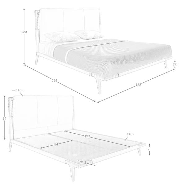 Angel Cerdá Mink Coloured Leatherette Bed 7194