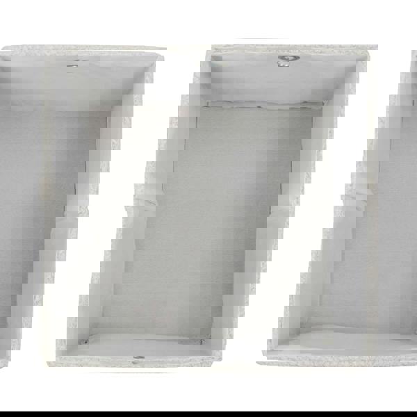 JVL Shiro Boucle Foldable Fabric Storage Cube with Lid for Home Organisation, White