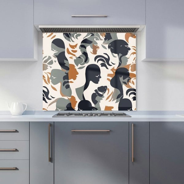 Warren Reed - Designer Abstract Grey Brown Silhouette Kitchen Splashback