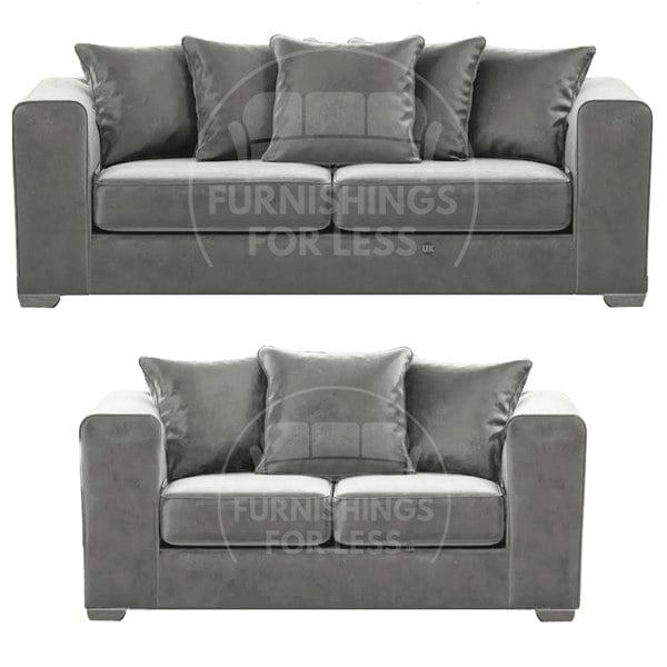 Ella Plush Velvet Fabric 3 + 2 Seater Sofa Suite
