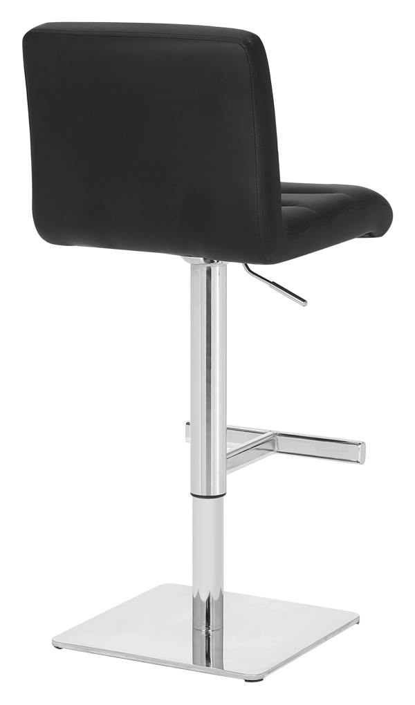 Lamboro Luscious Single Deluxe Kitchen Bar Stool, Chrome Footrest, Height Adjustable Swivel Gas Lift, Breakfast Bar & Home Barstool, Black