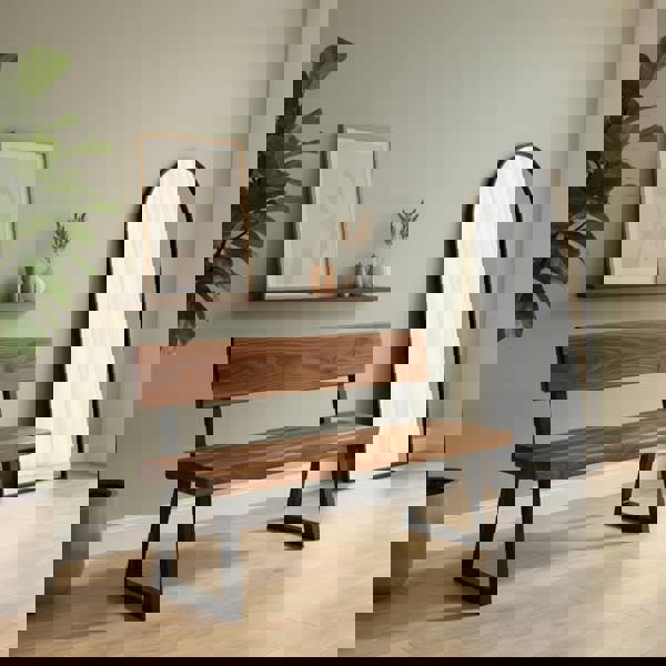 TRL Furniture Luxury Walnut Bench with Back