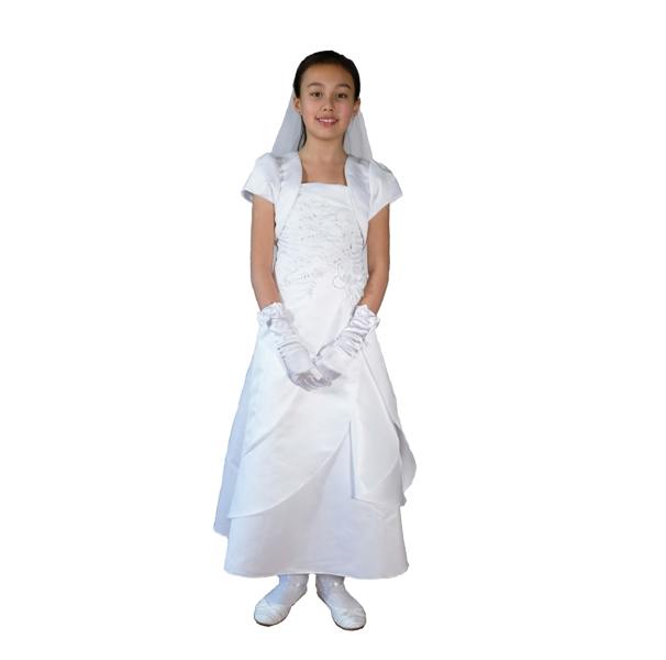 Cinda Satin Holy Communion Dress with Veil