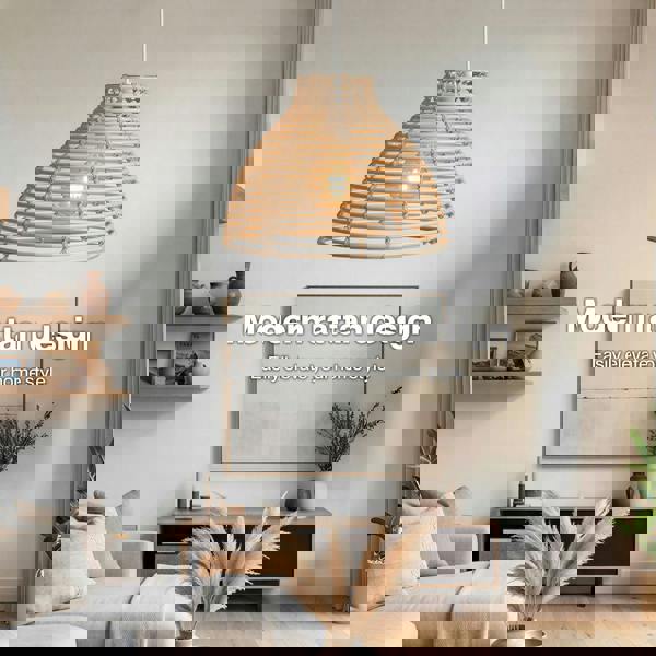 Emitto Ceiling Light Shade Wicker Basket Style Plastic Lampshade Pendant  2PCS