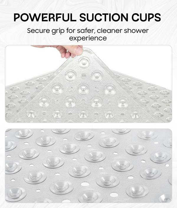 ADOV Square Shower Mat Non Slip Anti Mould, 53 x 53cm Bath Mat for Inside-Shower