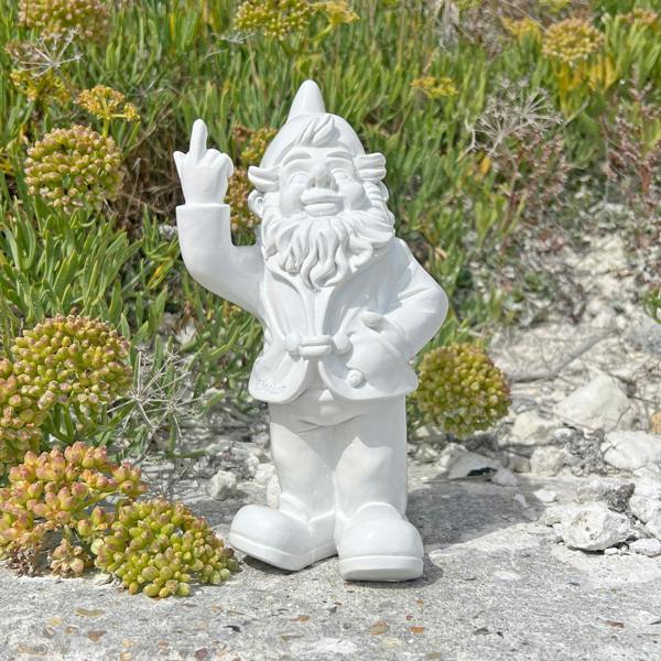 Stoobz White Middle Finger F**k You Garden Gnome 20cm