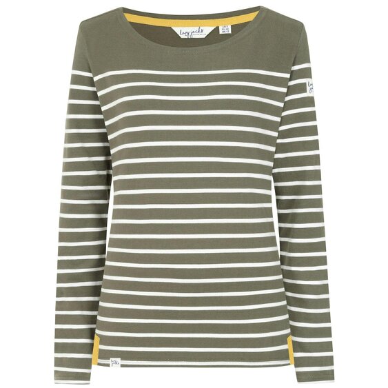 Lazy Jacks LJ97 - Striped Breton Top - Khaki