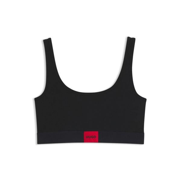 Hugo Womens/Ladies Red Label Logo Bralette - Black - 