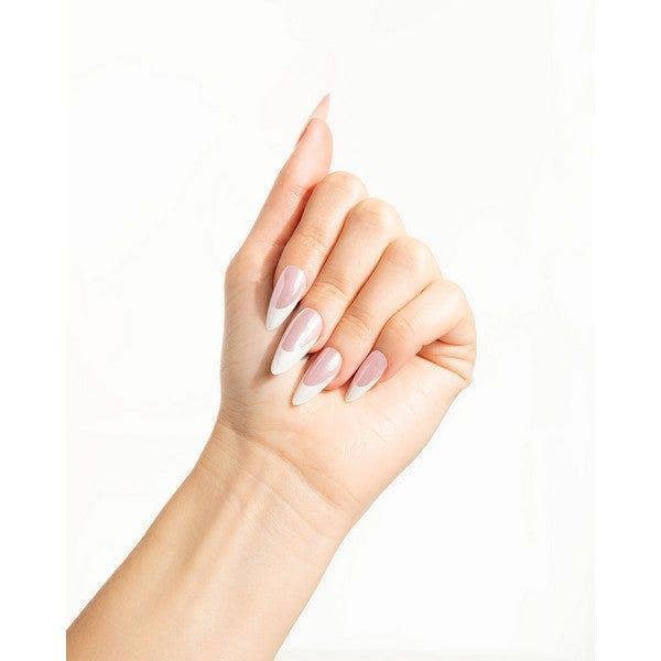 Nail HQ Almond Pink French Glaze Nails (24 Pieces)