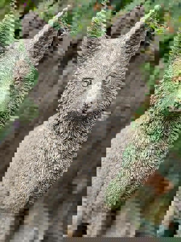 Sitting Fox Stone Fairy Garden Ornament Animal Statue