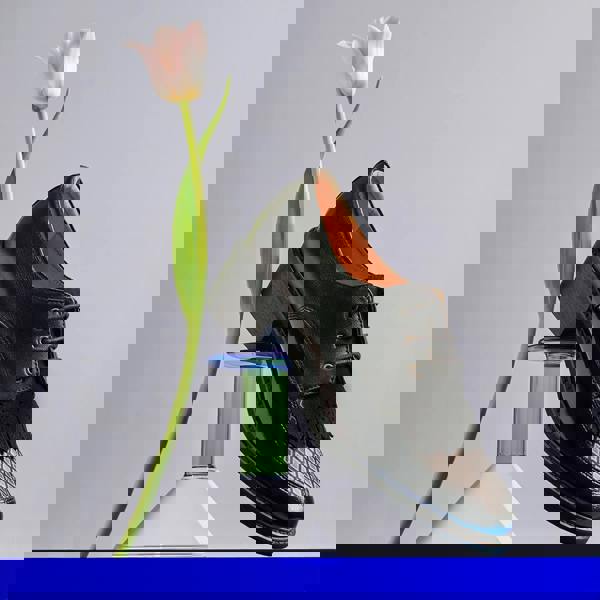 Embassy London Retro Tone - Black & Grey Diamond - Women's leather lace-up with signature kiltie detail