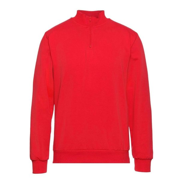 Moschino Quarter Zip Tape Logo Sweater - Red