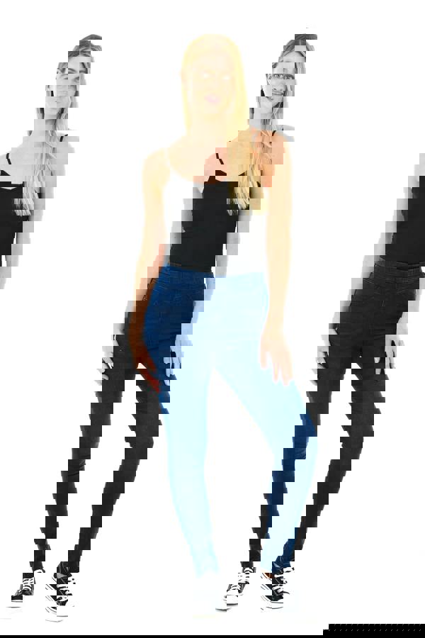 Smart Living Women's Stylish  Sculpt Pull On Jeggings with Pockets - Trendy & Comfy - Indigo