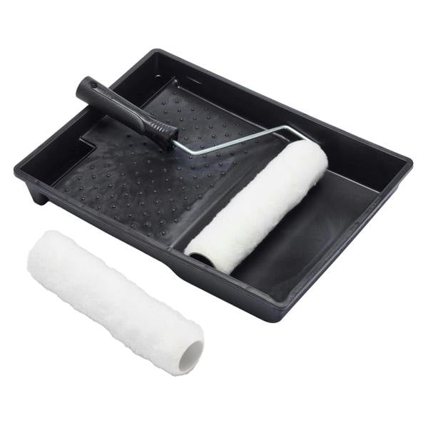 Harris Essentials Paint Roller Set - Black/White/Silver - 