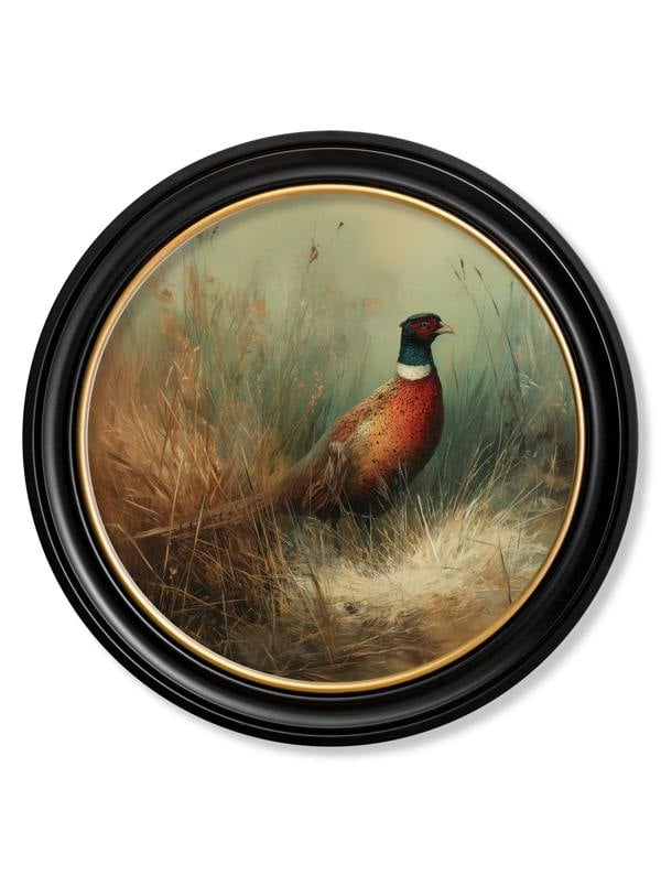 Exceptional Art Countryside Pheasant - Oxford Round Frame