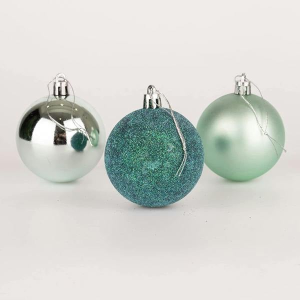 5cm Shatterproof Turquoise Christmas Baubles in 12 or 24 Pack Sizes for Festive Styling image 1