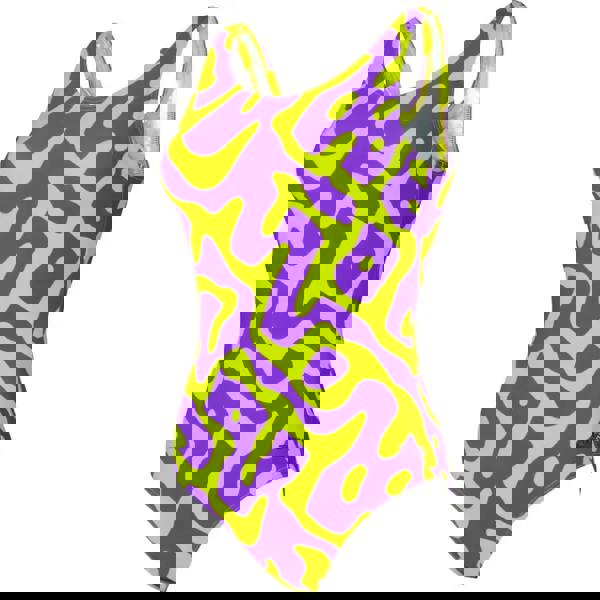 Zoggs Tropical Bliss Thermal Lined Scoopback Swimsuit - Purple/Lime