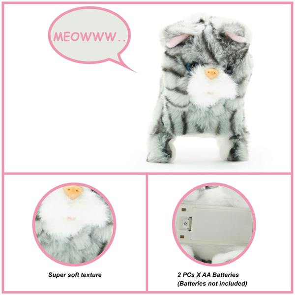 Pugs at Play Zoe Interactive Walking Cat Plush Toy