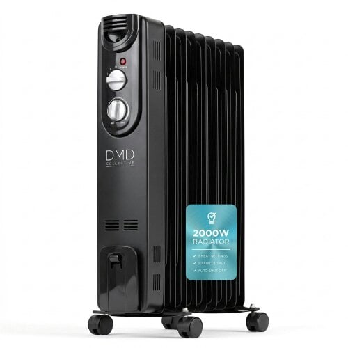 DMD Collective 2000W 9 Fin Oil Filled Radiator with Adjustable Thermostat