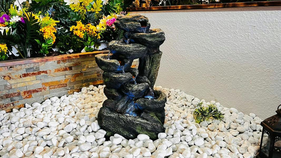 Tranquillity Water Features Harmony Rock Cascade Rock Effect Solar Water Feature