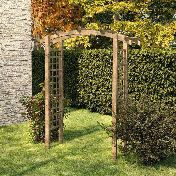 Cerland Celeste Curved Garden Arch 2.1m Pressure Treated Wooden Arch Trellis