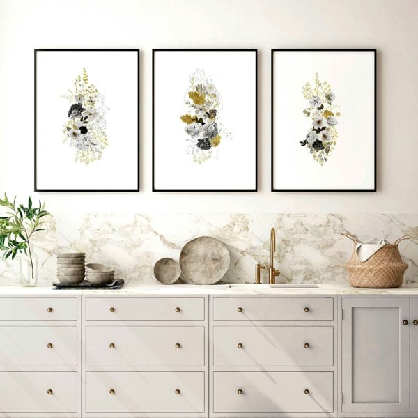 Artwork for kitchen walls | set of 3 wall art