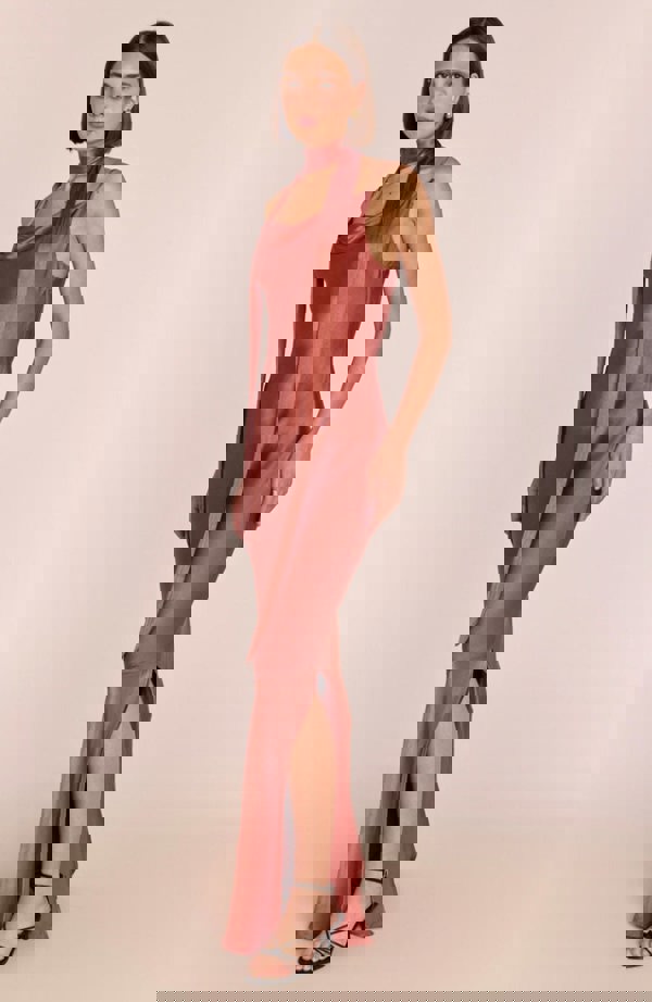 Rewritten London Pollenca Dress in Terracotta Satin