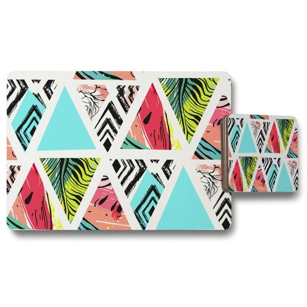 New Product Aztec and tropical palm leaves (Placemat & Coaster Set)  - Andrew Lee Home and Living