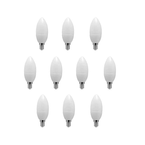ENER-J Pack of 10 C37 E14 LED Candle Bulbs, 4W (40W Equivalent), Day White 320lm, Non-Dimmable Small Edison Screw Lamps