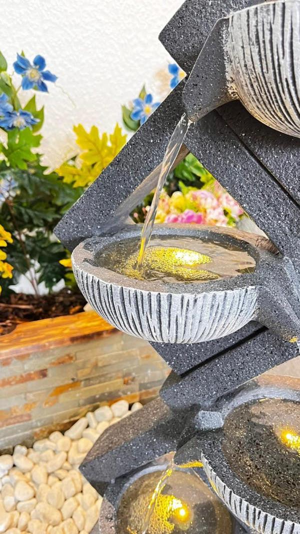Tranquillity Water Features Diamond Pouring Bowls Contemporary Water Feature