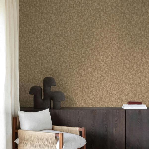 Grandeco Boutique Azobe Cork Effect Luxury Weight Embossed Wallpaper, Mocha Beige