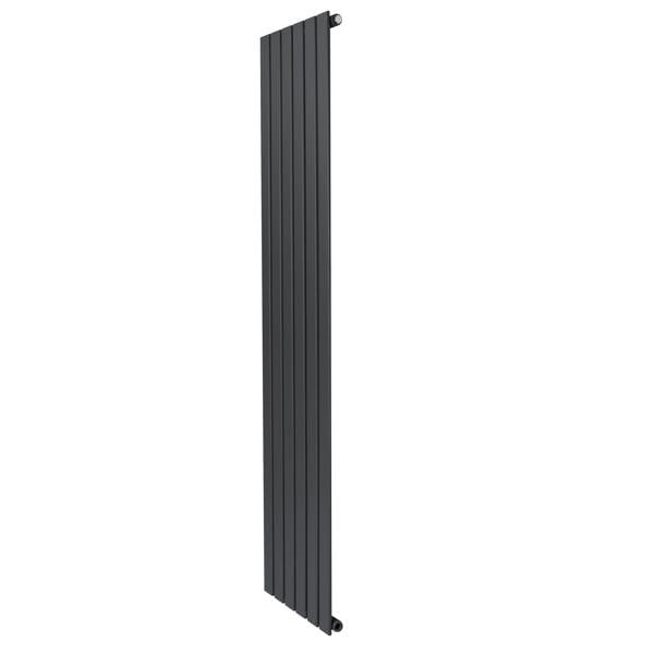 Flat single column radiator in anthracite grey, 1800 x 420mm, featuring a sleek vertical design with smooth, modern lines