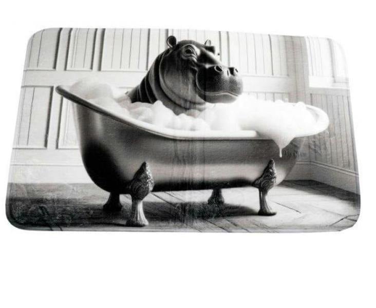 Sil Hippo MDF Animal Novelty Toilet Seat w/ bath mat