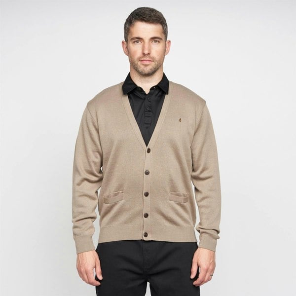 Gabicci G00K02 Mens Button Thru Cardigan Gabicci Classic - STONE