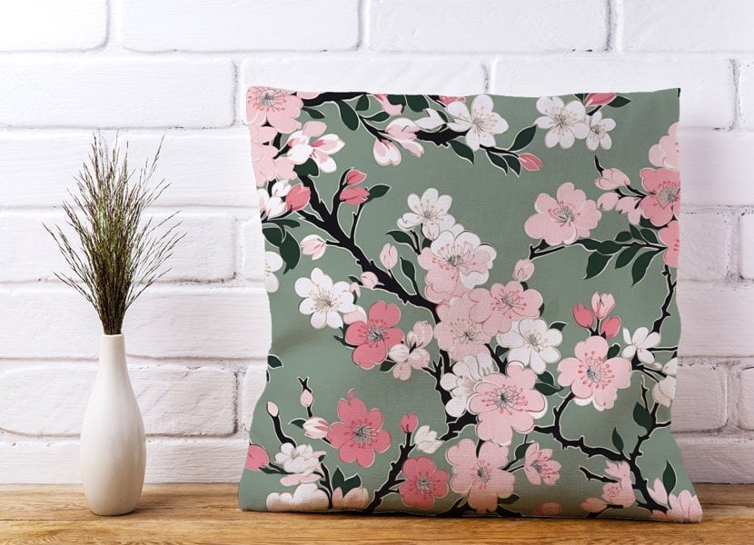 Warren Reed Pink Floral Abstract Pattern Cushions