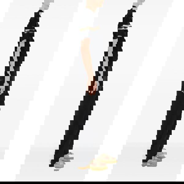 Burberry Striped Equestrian Knight Logo T-Shirt   in  Black