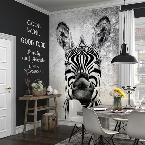 Erismann Zebra Digital Mural - Black & Grey