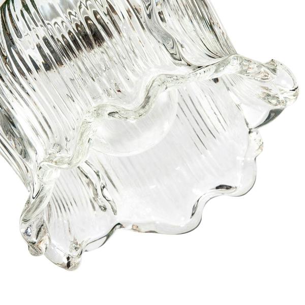 Transparent Ribbed Glass Pendant Lighting Shade in Compact Bell Shape Image 5